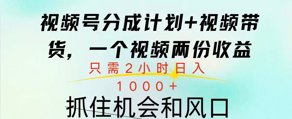 视频号橱窗带货， 10分钟一个视频， 2份收益，日入1000+-西瓜网创