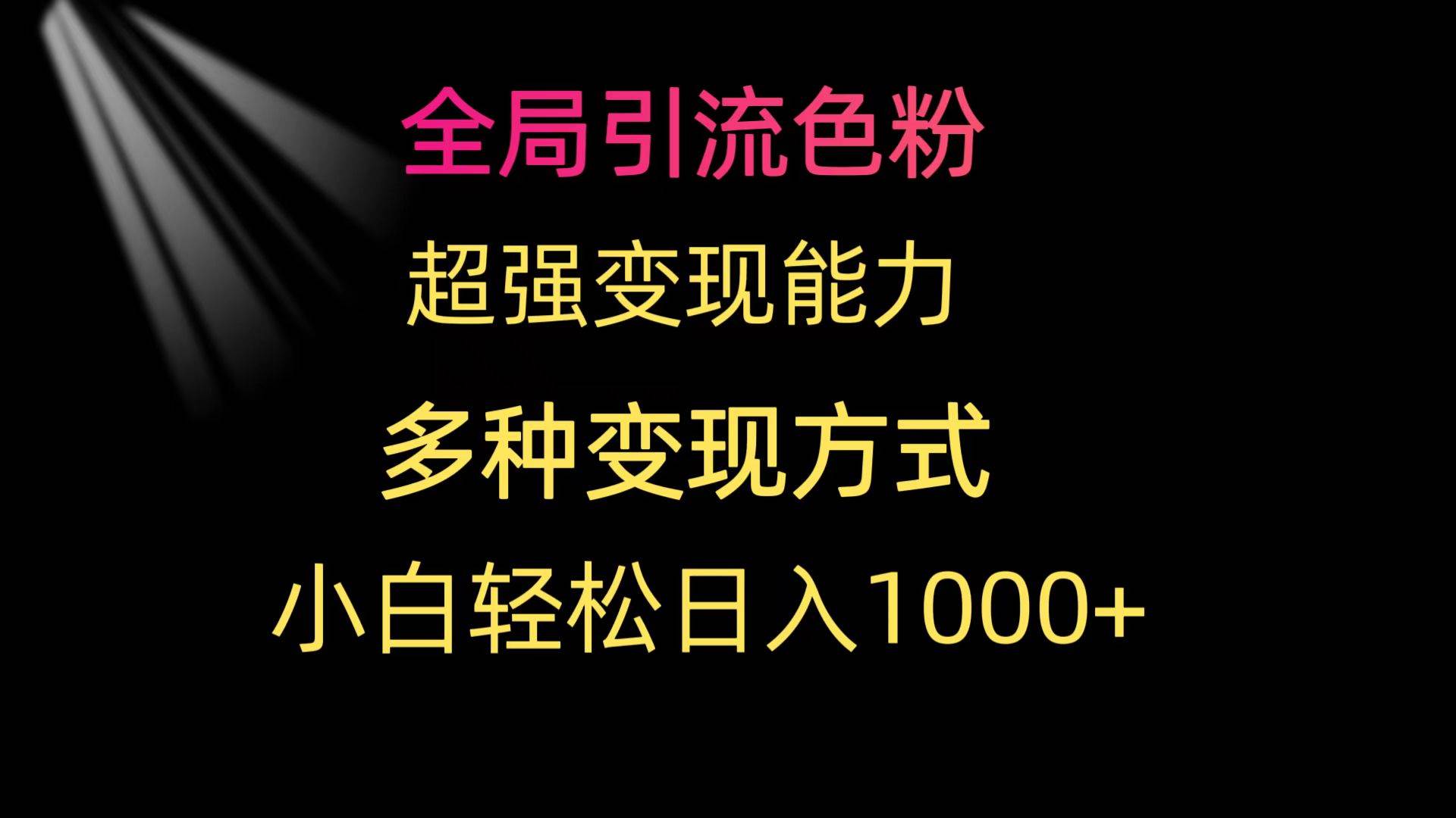 全局引流色粉 超强变现能力 多种变现方式 小白轻松日入1000+-西瓜网创