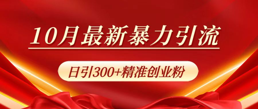 10月最新暴力引流，日引300+精准创业粉-西瓜网创