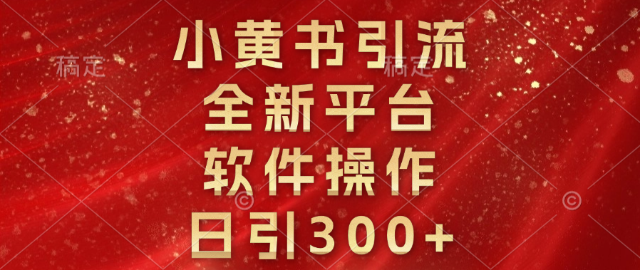 小黄书引流，全新平台，软件操作，日引300+-西瓜网创