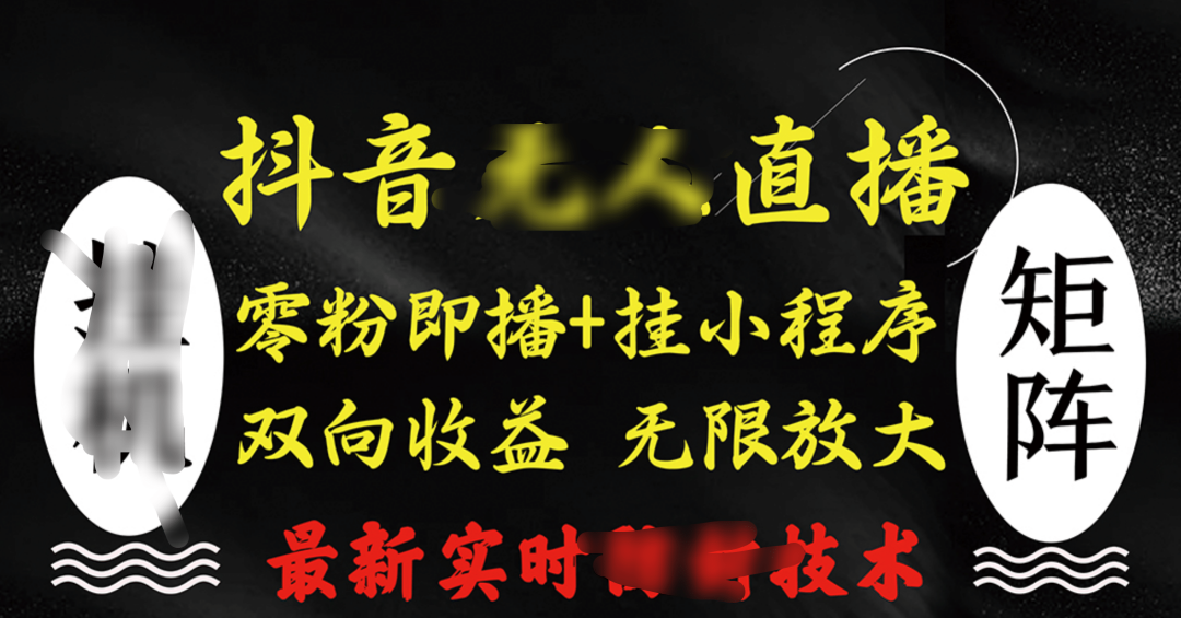抖音无人直播最新独家玩法，小雪花+撸音浪双向收益，可矩阵放大-西瓜网创