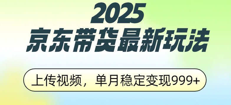 2025京东带货最新玩法，上传视频，单月稳定变现999+-西瓜网创