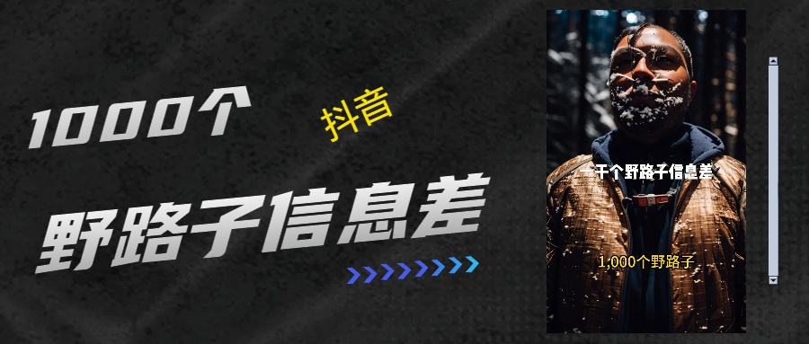 抖音一千个野路子信息差最新玩法教程引流+变现的玩法具体拆解-西瓜网创