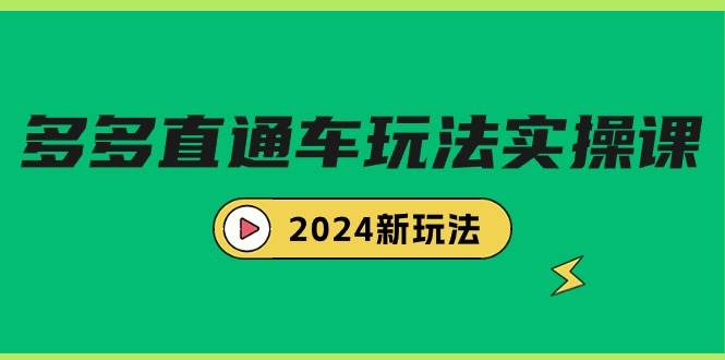 多多直通车玩法实战课，2024新玩法（7节课）-西瓜网创