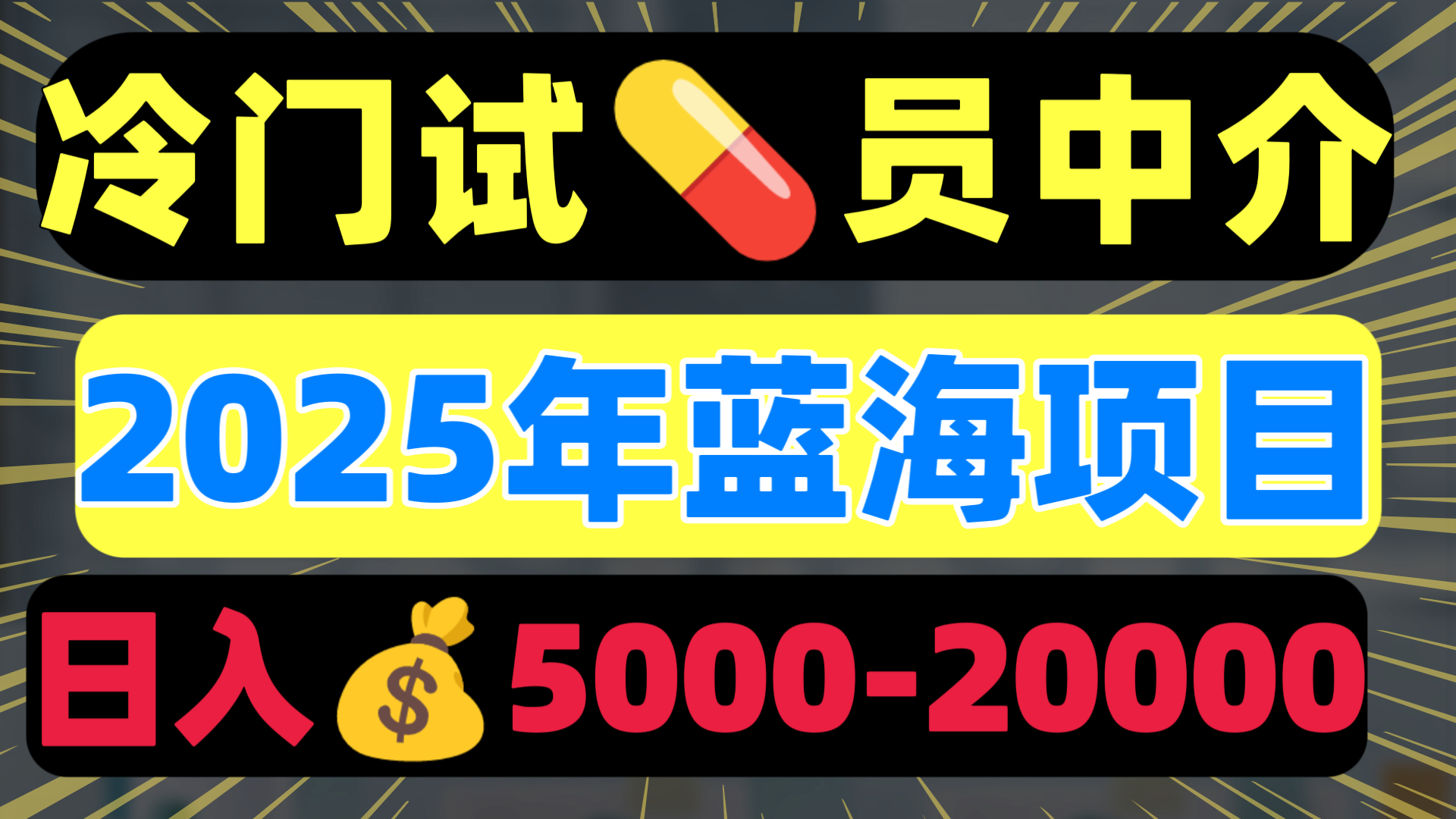 冷门暴力试药员中介日入5000+-西瓜网创