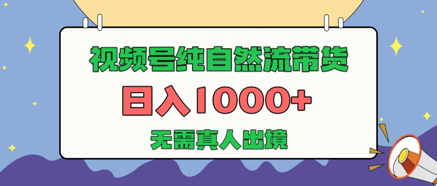 视频号纯自然流带货，日入1000+，无需真人出境，新手小白也可操作-西瓜网创