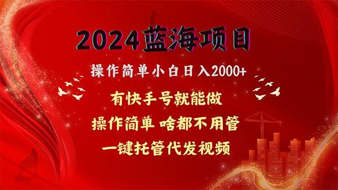 2024蓝海项目，网盘拉新，操作简单小白日入2000+，一键托管代发视频，…-西瓜网创
