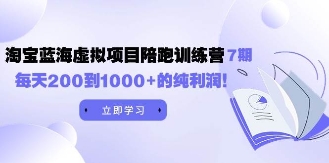 黄岛主《淘宝蓝海虚拟项目陪跑训练营7期》每天200到1000+的纯利润-西瓜网创