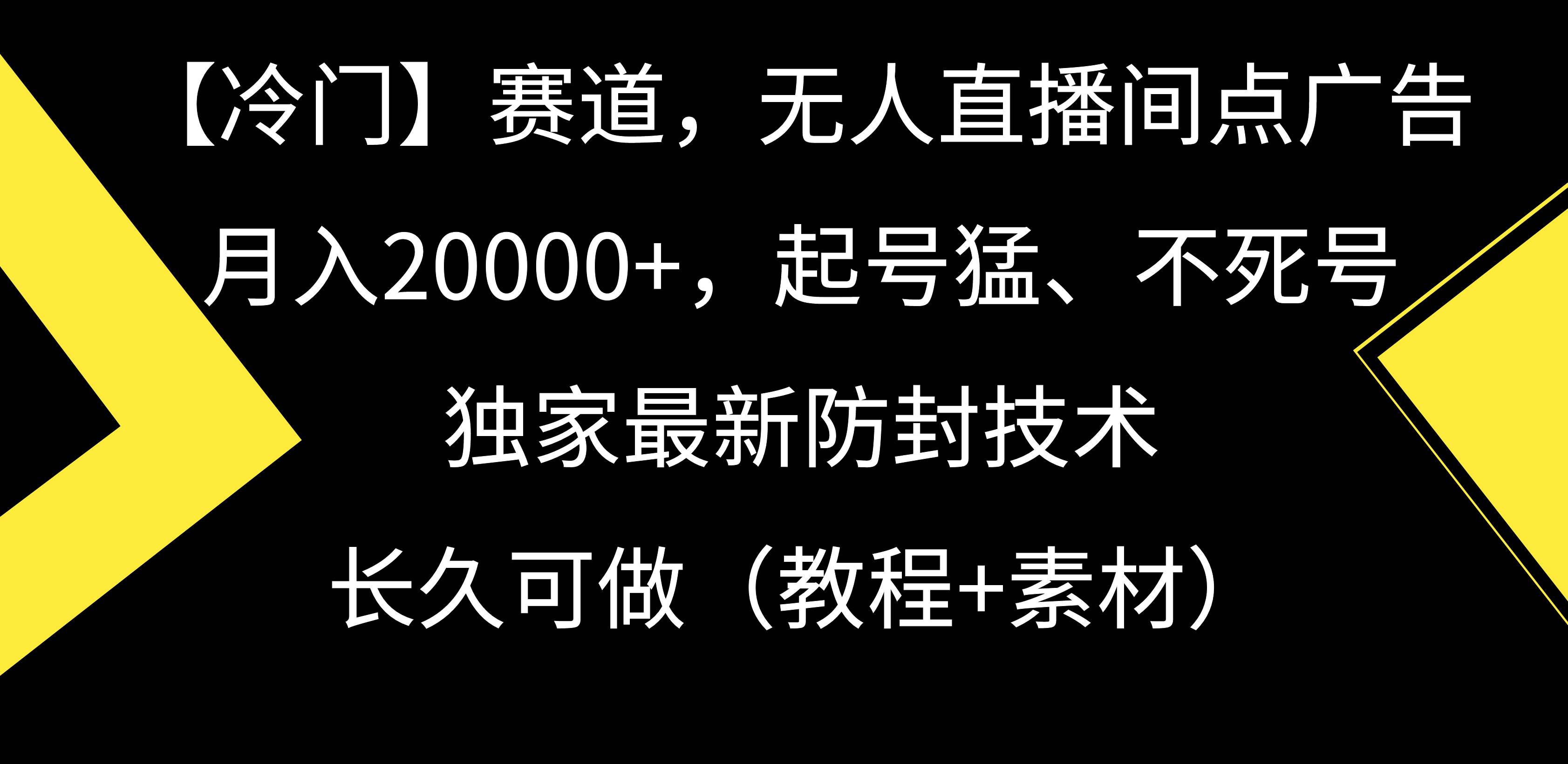【冷门】赛道，无人直播间点广告，月入20000+，起号猛、不死号，独家最…-西瓜网创