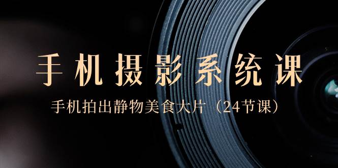 0基础-手机摄影系统课，手机拍出静物美食大片（24节课）-西瓜网创