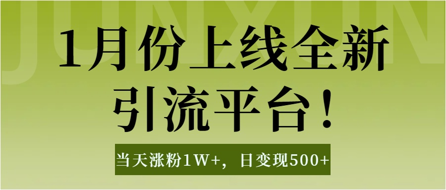 1月上线全新引流平台，当天涨粉1W+，日变现500+工具无脑涨粉，解放双手操作简单-西瓜网创