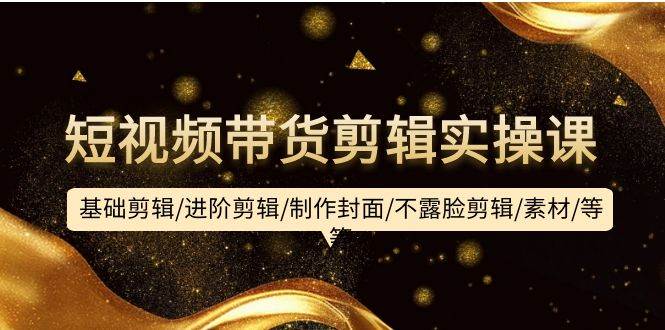 短视频带货剪辑实操课：基础剪辑/进阶剪辑/制作封面/不露脸剪辑/素材/等等-西瓜网创
