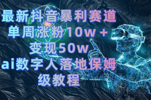 最新抖音暴利赛道，单周涨粉10w＋变现50w的ai数字人落地保姆级教程-西瓜网创