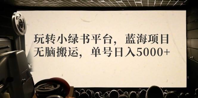 玩转小绿书平台，蓝海项目，无脑搬运，单号日入5000+-西瓜网创