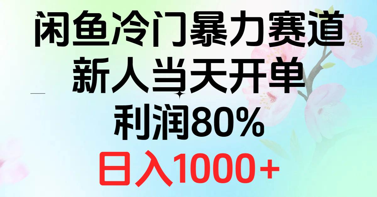 2024闲鱼冷门暴力赛道，新人当天开单，利润80%，日入1000+-西瓜网创