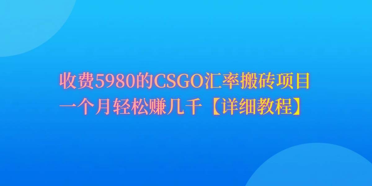 CSGO装备搬砖，月综合收益率高达60%，你也可以！-西瓜网创