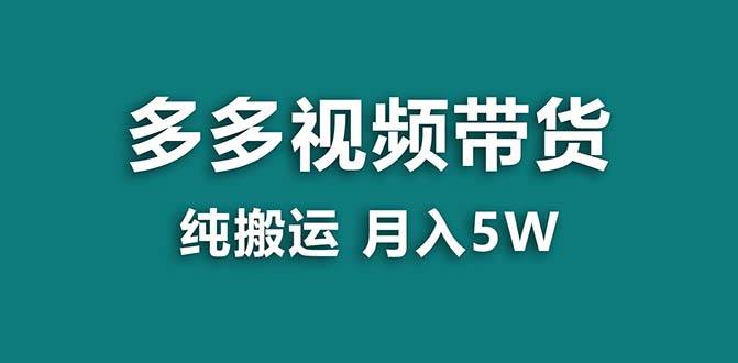 【蓝海项目】拼多多视频带货 纯搬运一个月搞了5w佣金，小白也能操作 送工具-西瓜网创