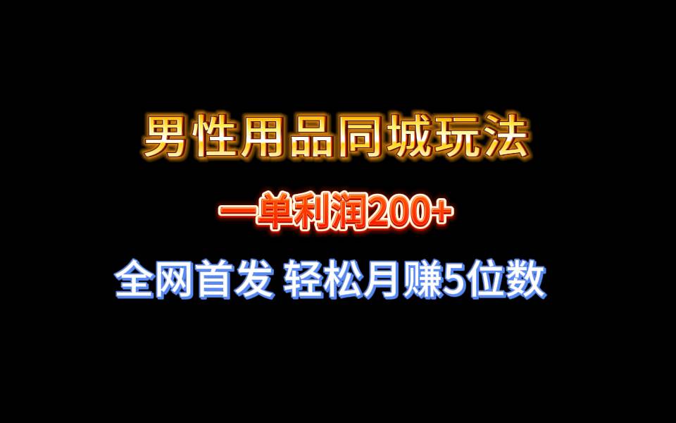 全网首发 一单利润200+ 男性用品同城玩法 轻松月赚5位数-西瓜网创