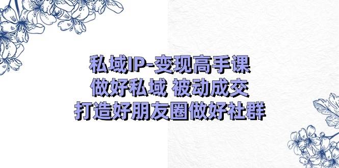 私域IP-变现高手课：做好私域 被动成交，打造好朋友圈做好社群（18节）-西瓜网创