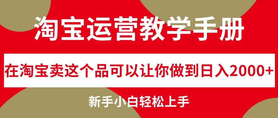 淘宝运营教学手册，在淘宝卖这个品可以让你做到日入2000+，新手小白轻…-西瓜网创