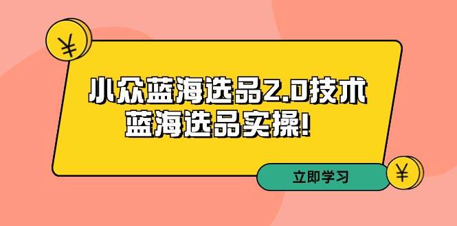 拼多多培训第33期：小众蓝海选品2.0技术-蓝海选品实操！-西瓜网创