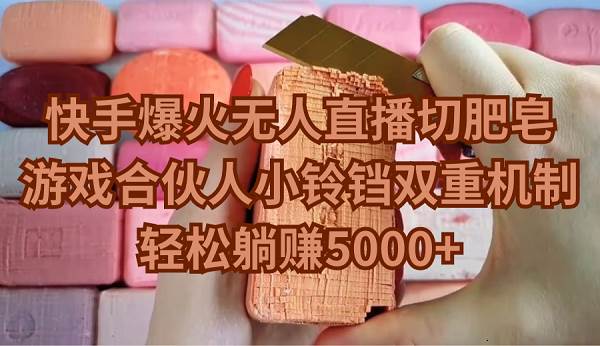 快手爆火无人直播切肥皂，游戏合伙人小铃铛双重机制，轻松躺赚5000+-西瓜网创