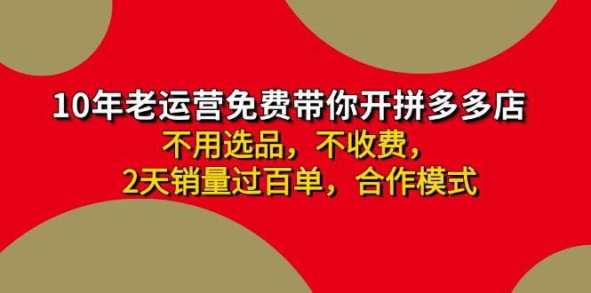 拼多多 最新合作开店日收4000+两天销量过百单，无学费、老运营代操作、…-西瓜网创