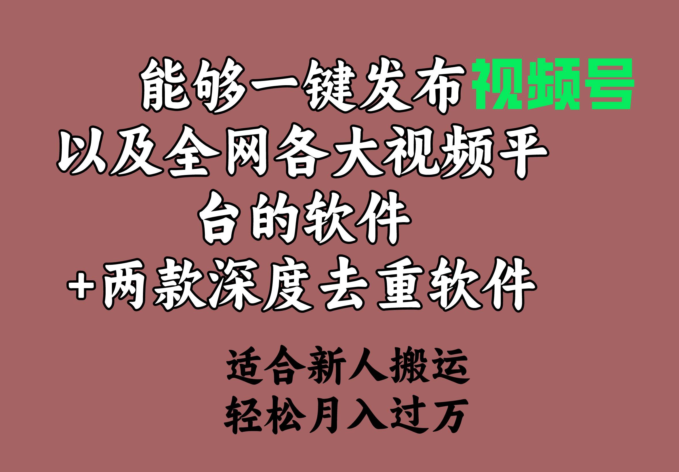 能够一键发布视频号以及全网各大视频平台的软件+两款深度去重软件 适合…-西瓜网创