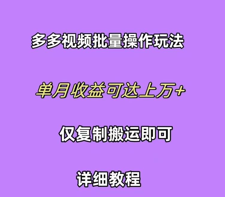 拼多多视频带货快速过爆款选品教程 每天轻轻松松赚取三位数佣金 小白必…-西瓜网创