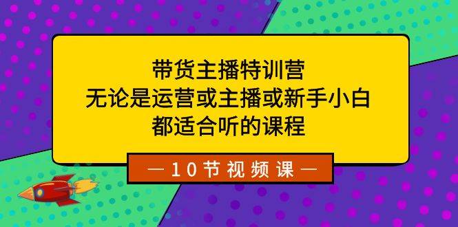 带货主播特训营：无论是运营或主播或新手小白，都适合听的课程-西瓜网创
