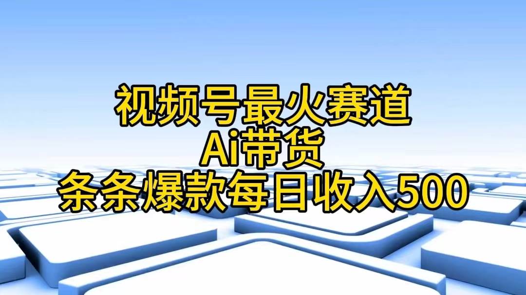 视频号最火赛道——Ai带货条条爆款每日收入500-西瓜网创