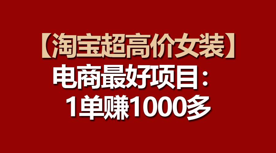 【淘宝超高价女装】电商最好项目：一单赚1000多-西瓜网创