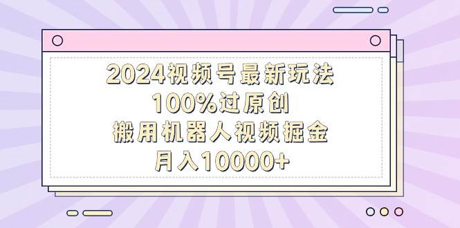 2024视频号最新玩法，100%过原创，搬用机器人视频掘金，月入10000+-西瓜网创