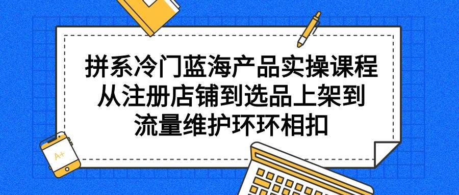 拼系冷门蓝海产品实操课程，从注册店铺到选品上架到流量维护环环相扣-西瓜网创