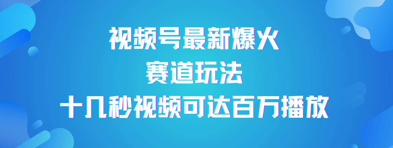 视频号最新爆火赛道玩法，流量巨大，视频制作简单，轻松月入数万-西瓜网创