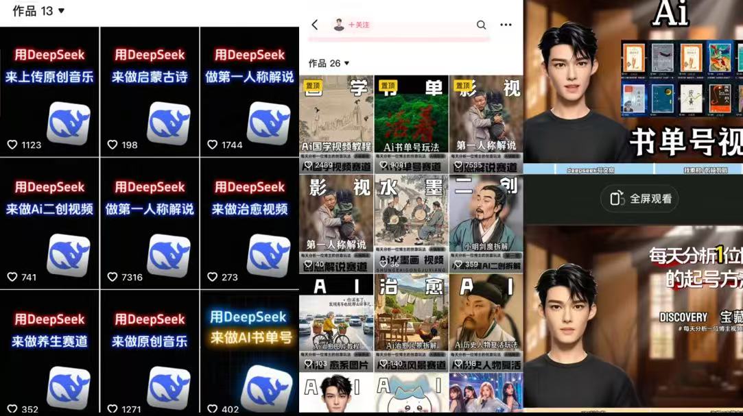 Deep seek项目拆解+卡通数字人25年4月新玩法日引200+创业粉十分钟一条混剪日稳定四位数变现！-西瓜网创