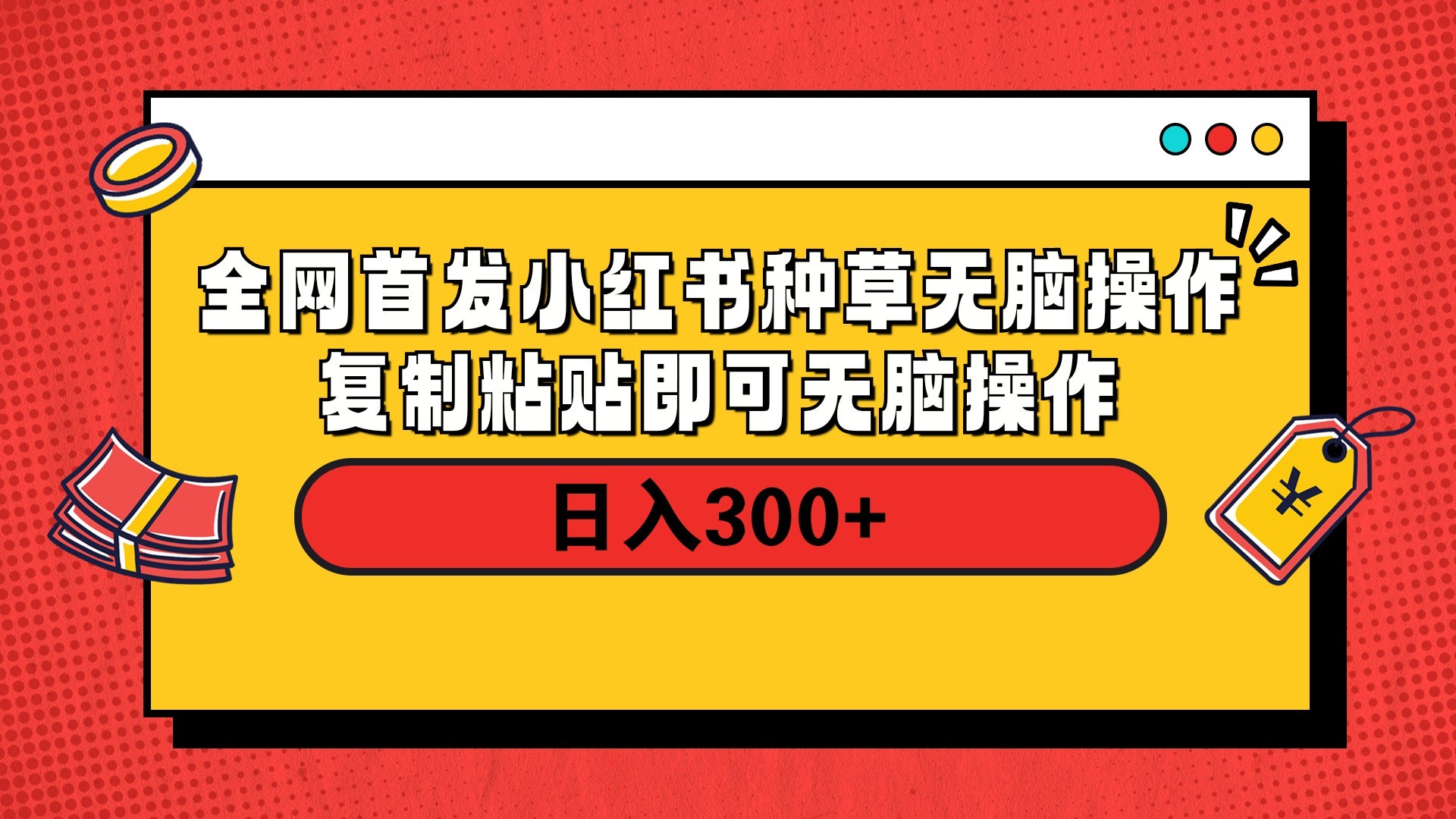 全网首发 小红书种草无脑操作复制黏贴即可 轻松日入300+-西瓜网创