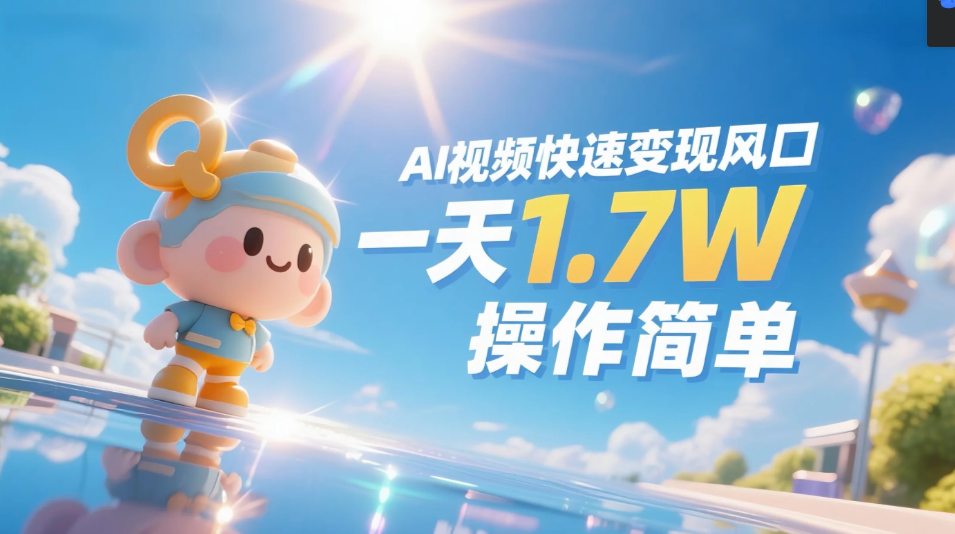 《Ai视频变现风口，一天1.7W，收入无上限，操作简单》-西瓜网创