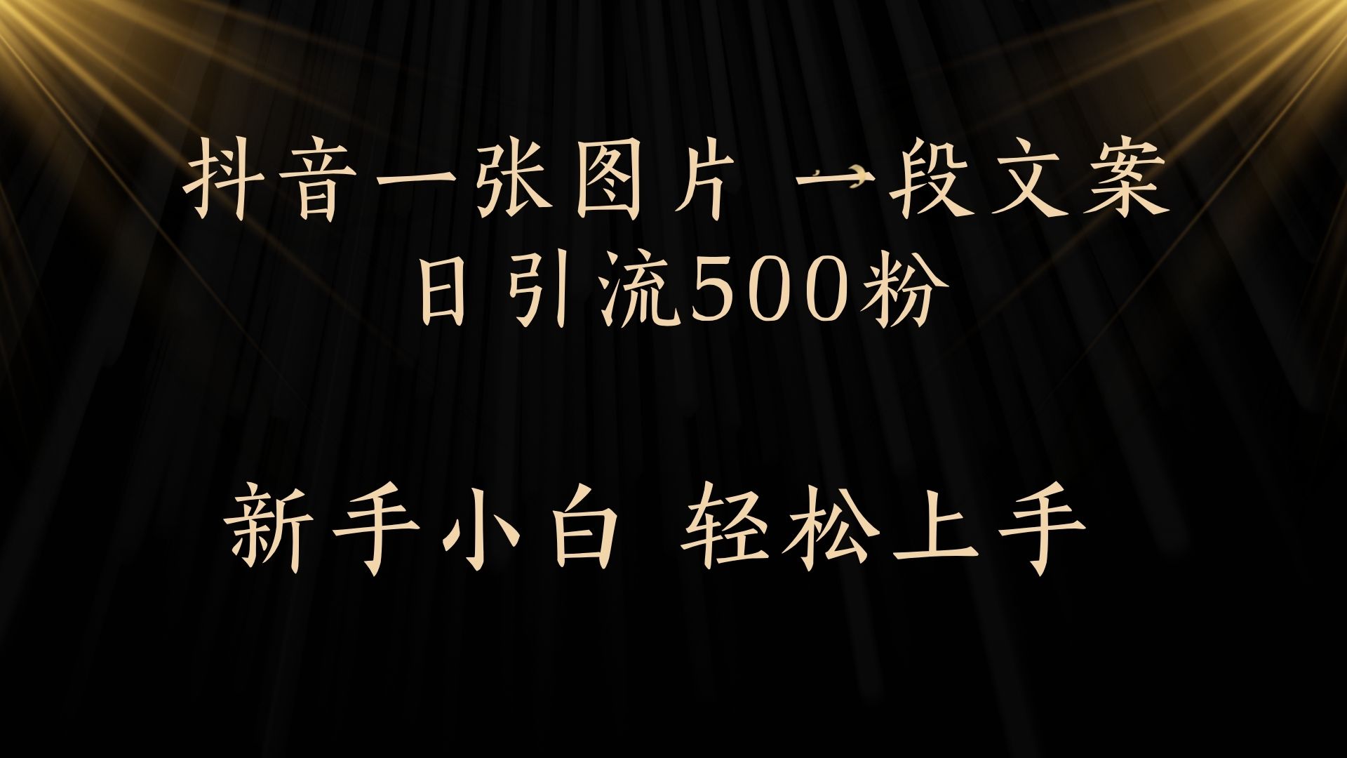 每天2分钟，抖音一张图片 一段文案日引流500粉-西瓜网创