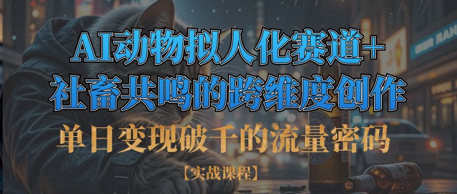 单日变现破千的流量密码,AI动物拟人化赛道+社畜共鸣的跨维度创作-西瓜网创
