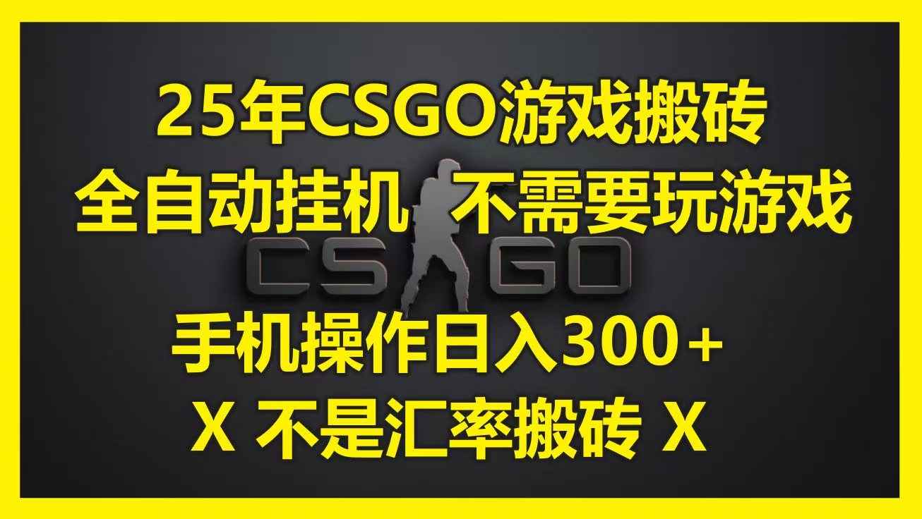 25年CSGO游戏搬砖，全自动挂机，不需要玩游戏，手机操作日入300+。(不是汇率搬砖)-西瓜网创