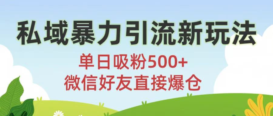 私域暴力引流新玩法!单日吸粉500+，微信好友直接爆仓-西瓜网创