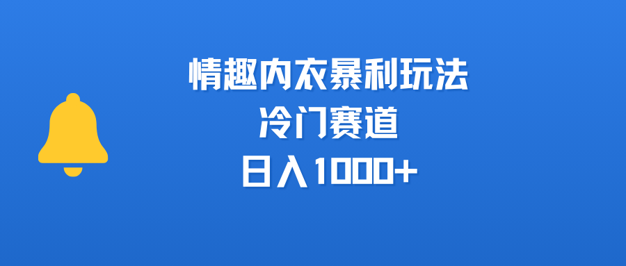 情趣内衣暴利玩法，冷门赛道，日入1000+-西瓜网创