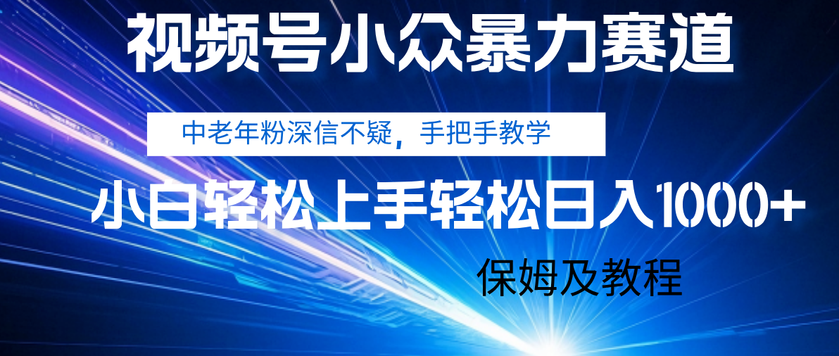 视频号小众暴力赛道，中老年人深信不疑 手把手教学，小白也能日入1000+ 保姆及教程-西瓜网创