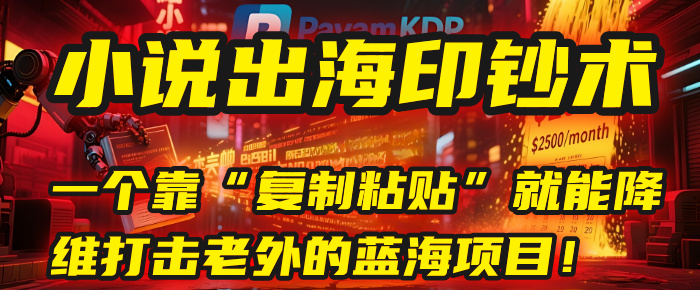 小说出海印钞术：一个靠“复制粘贴”就能降维打击老外的蓝海项目！-西瓜网创
