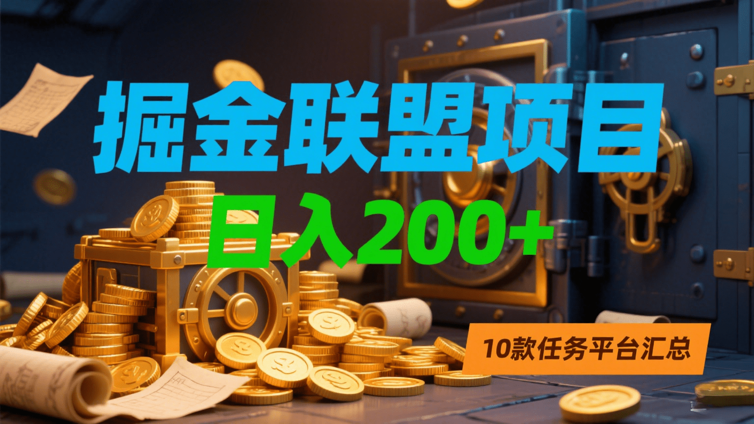 掘金联盟项目，日入200+，10款任务平台汇总-西瓜网创
