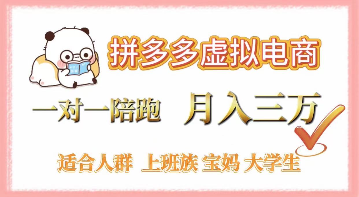 拼多多虚拟电商，一对一陪跑，月入3万，0囤货，轻资产，不发货-西瓜网创
