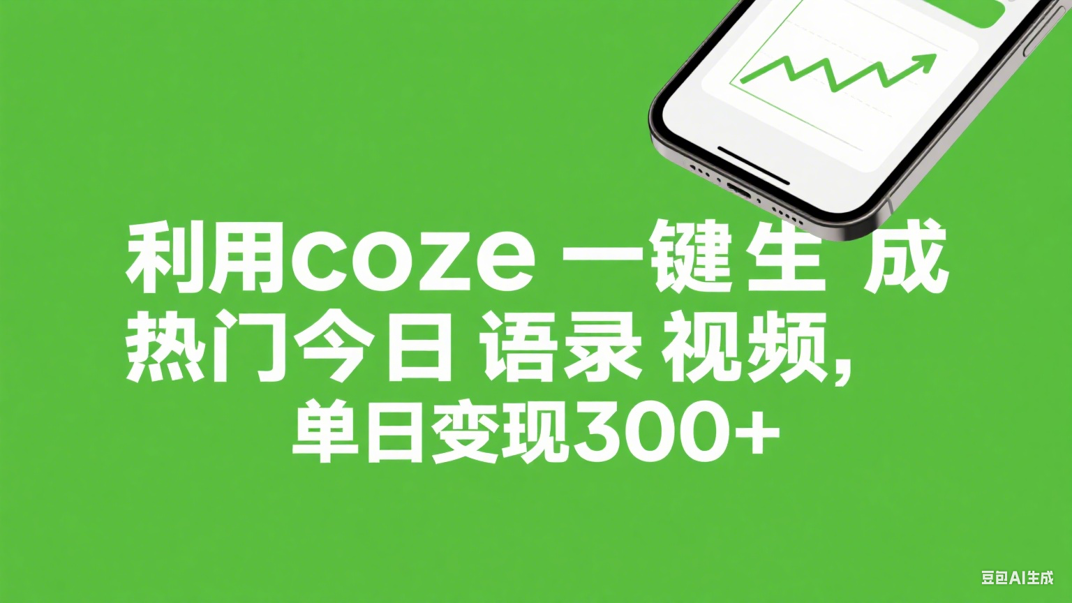 利用coze一键生成热门今日语录视频，单日变现300+-西瓜网创