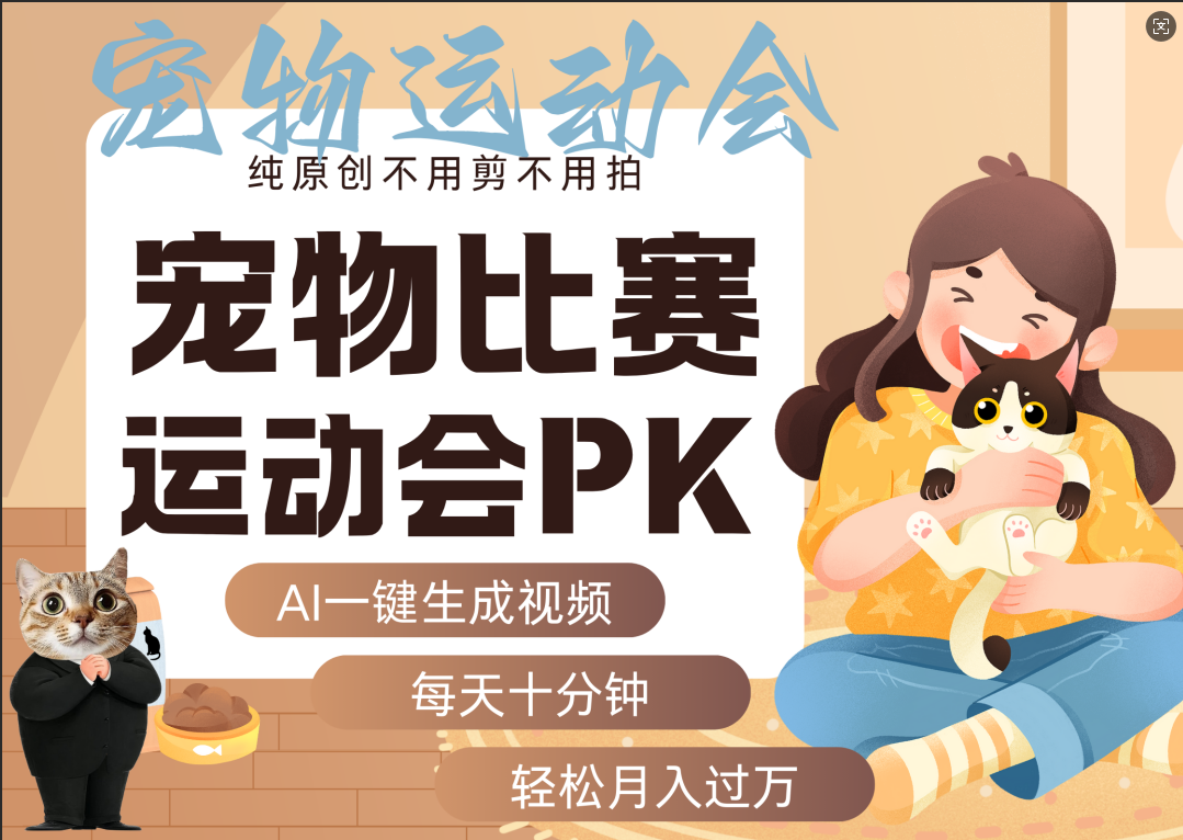 AI萌宠运动员跳水 射击  篮球  足球比赛   每天十分钟 附详细提示词文案库  代替做素材 卖提示词 卖虚拟资料  卖宠物产品 做宠物私人定制产品  带徒弟 带陪跑 卖课  创作者分成 月入5W+-西瓜网创