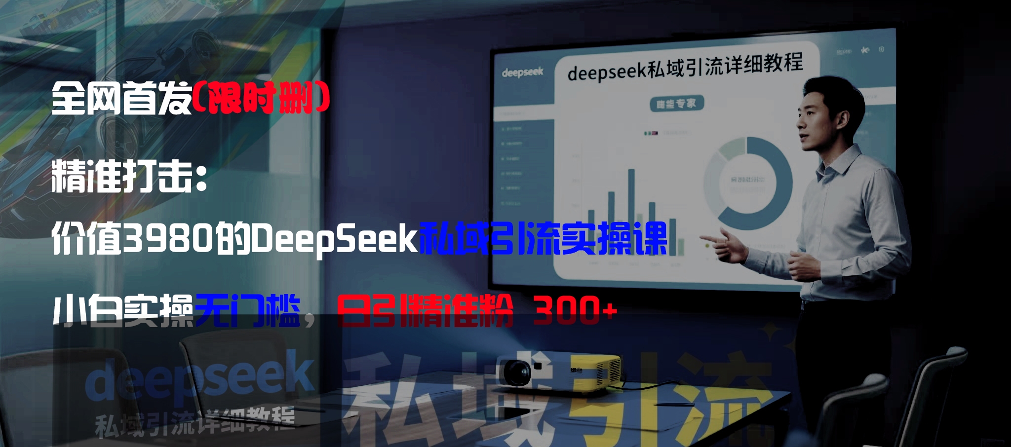 全网首发（限时删）精准打击：价值3980的DeepSeek私域引流实操课，小白实操无门槛，日引精准粉300+-西瓜网创